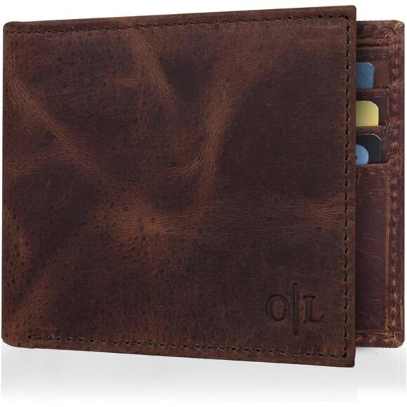 Slim Vegan Leather Wallet for Men - Mocha